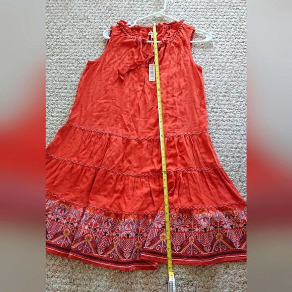 Max Studio orange Embroidered Notched Neck Tank Dress - Picture 6 of 14